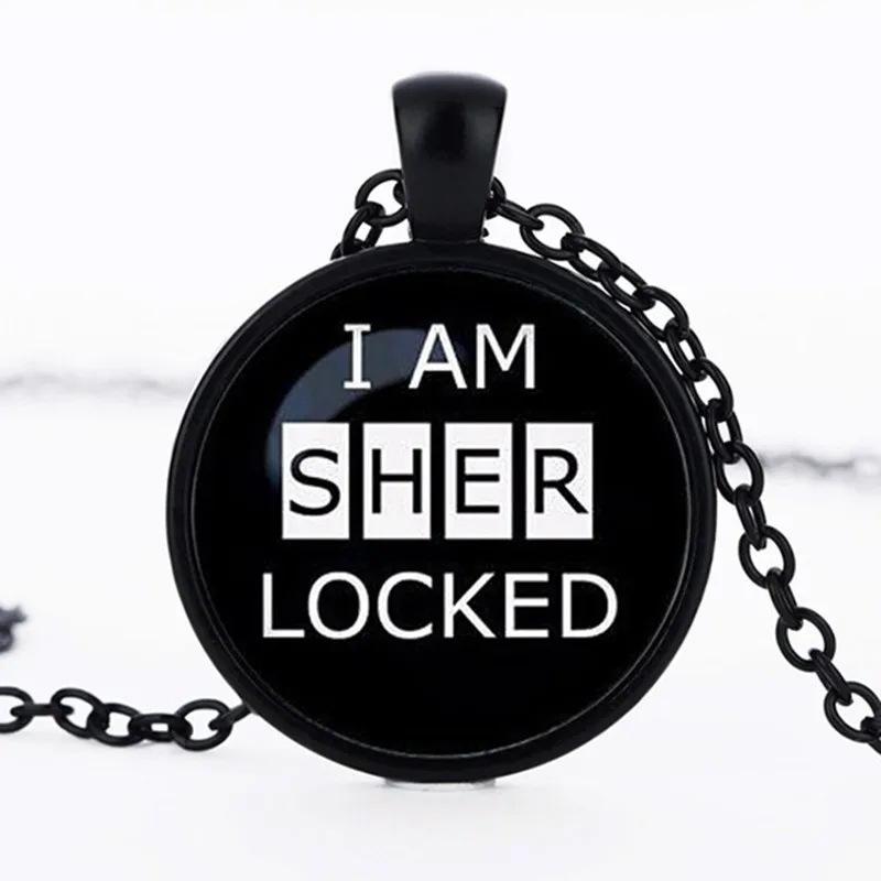 3/цветные ожерелья подвеска с надписью I am Sherlock ожерелье из кабошона массивная