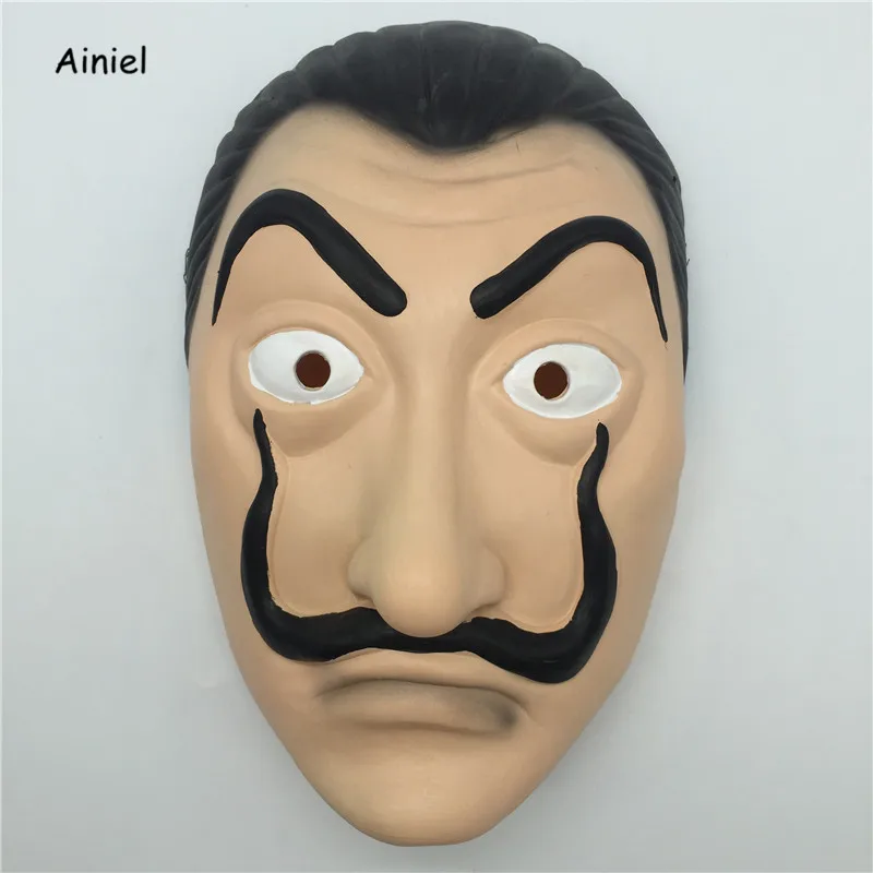 Latex mask Paper House Salvador Dali; карнавальный костюм; La Casa De Papel; красный комбинезон; одежда на Хэллоуин; вечерние костюмы для взрослых и детей - Цвет: Latex mask