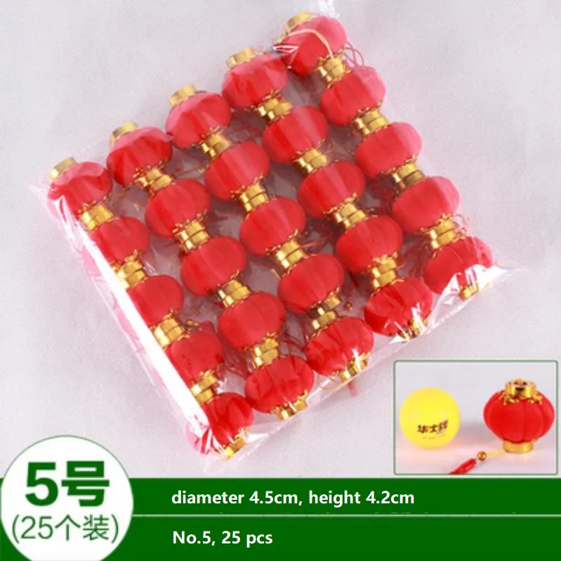 No.5 25 pcs 1 упаковка красный фонарь Флокирование Декор подвесной балкон открытый китайский новогодний Весенний фестиваль Свадебные Поставки орнамент - Цвет: No.5 25 pcs