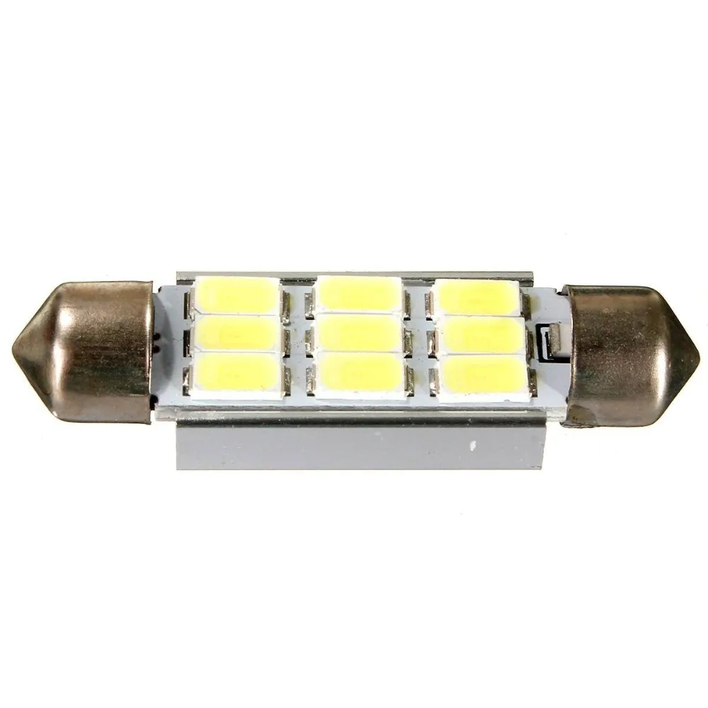 10 X Canbus Dome Festoon 42 мм 9 светодиодный 5630 SMD C5W Voiture Ampoule 211-2 578 212-2 DC 12V Blanc Pur 6000K |
