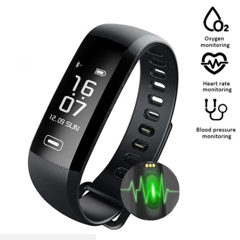 Часы с пульсометром кровяное давление умный Браслет R5max Смарт часы монитор