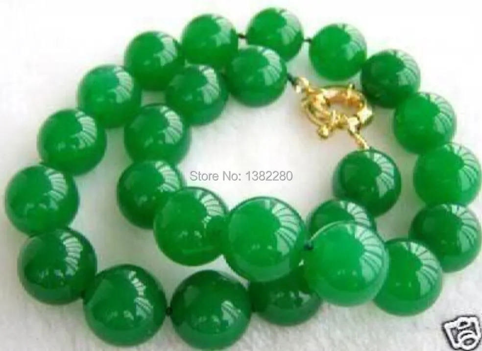 

10mm Green chalcedony round beads necklace DIY women beautiful jewelry wholesale 18"