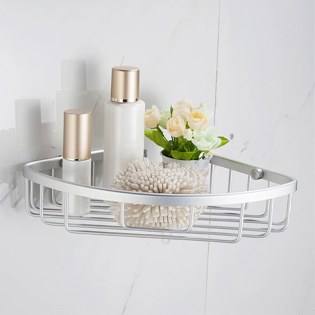 Алюминиевая угловая корзина для хранения косметики 1 3 слоя|rack holder|organizer rackcosmetic