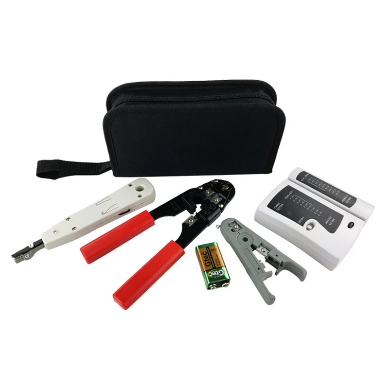 

Network Cable Tool Kit Computer Ethernet Wire Dual-Modular Crimper Stripper RJ45 RJ11 RJ12 CAT5 CAT6 Lan Cable Tester