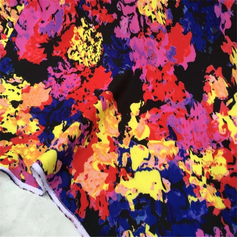 

2018 New Arrival Polyester Spandex Flower Printing Scuba Dresses Fabric