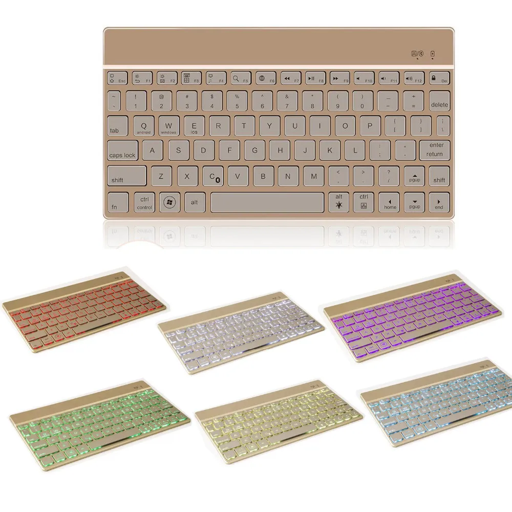 Luxury Aluminium Wireless Bluetooth Keyboard with/without 7 Color Backlight for Huawei S7-601 MediaPad Vogue s7-601c | Компьютеры и