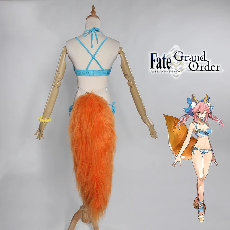 Аниме! Fate/EXTELLA Tamamo no Mae купальник красивая форма карнавальный костюм летний