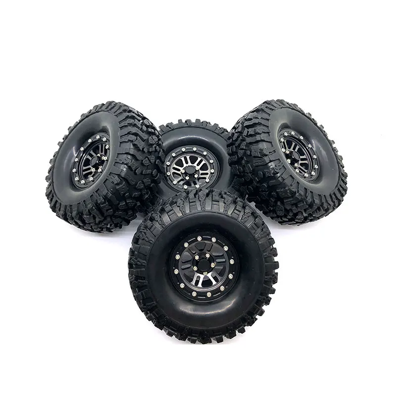 4 шт. 1 9 дюйма Beadlock Колесные диски и резиновые шины для 1/10 RC Rock Crawler Axial SCX10 RR10 AX10 Рейф