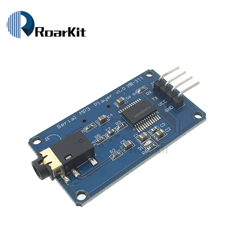 Фото Последовательный модуль музыкального MP3 плеера YX5300 UART для Arduino AVR ARM PIC CF Micro SD SDHC