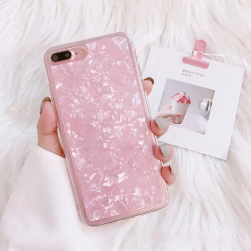 Красивый чехол для телефона с раковиной iphone X XR XS MAX 11 Pro Max 6S 6 7 8 Plus s Модный мягкий