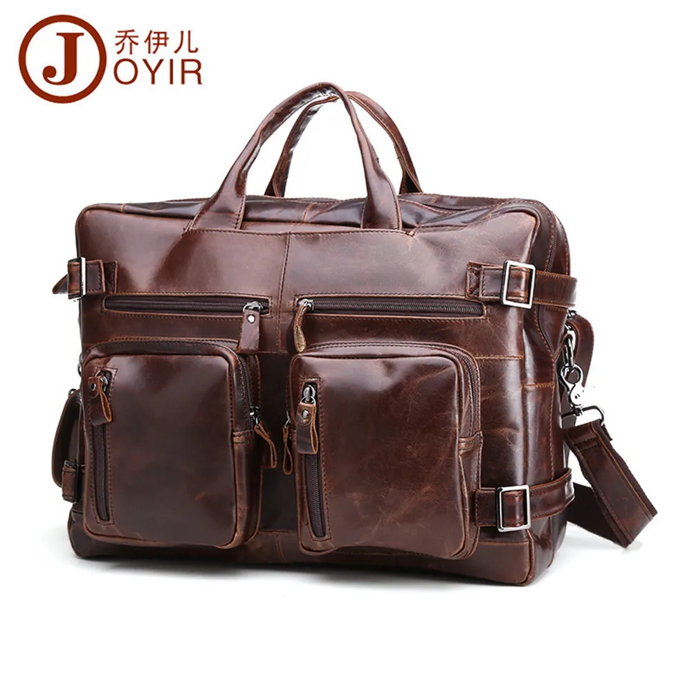 Joyir 2021 Laptop Bag Business Shoulder Wax Oil Genuine Leather Handbag Crossbody Computer Men Travel Bags 9911 | Багаж и сумки