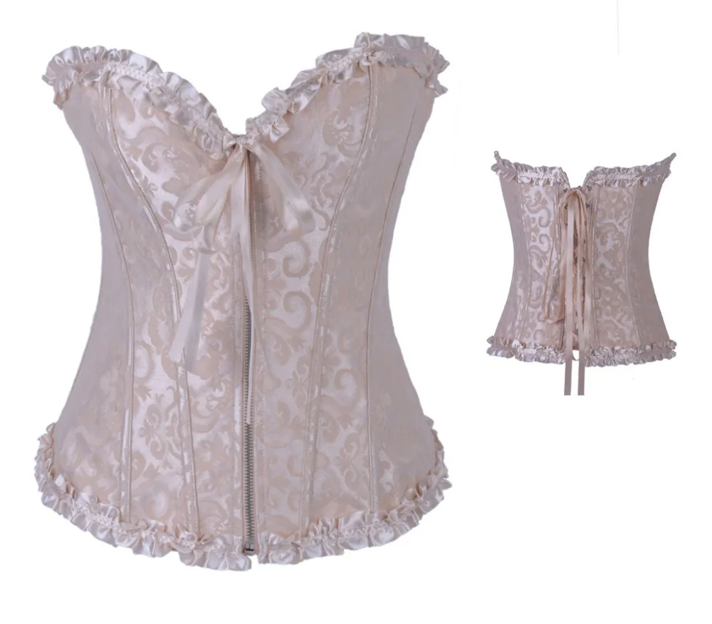 Высокая мода женское украшенное оборками баскское атласное с косточками на