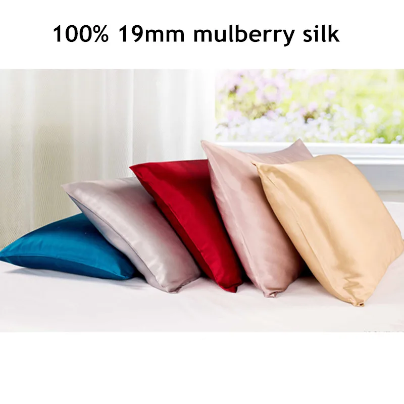 100% Pure 19mm Silk Pillowcase Housewife Both Sides Pillow Case Sham Cover for Skin Care Stardend Queen King Size | Дом и сад