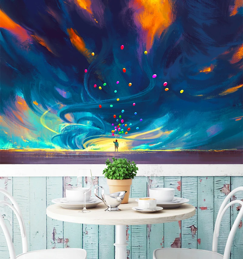 

[Self-Adhesive] 3D Creative Painting Balloons Sky 34 Wall Paper mural Wall Print Decal Wall Murals
