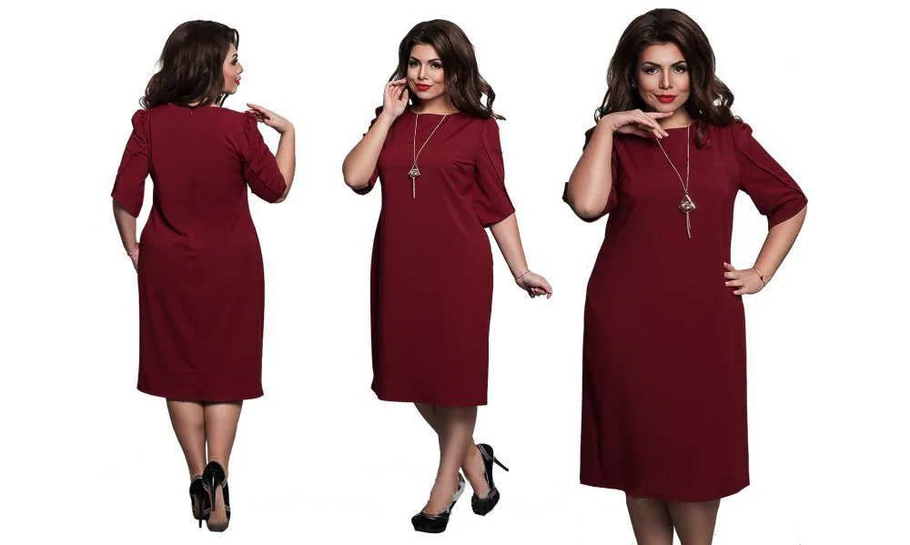 5XL 6XL Большие размеры 2018 синие красные зеленые прямые платья Плюс Размер Женская