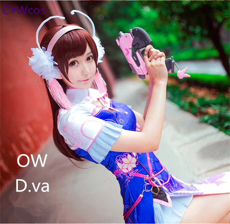 Игра OW D. va DVA песня Хана Косплей Костюм Cheongsam женское платье летние платья D. va костюмы Рождественская вечеринка платье костюм