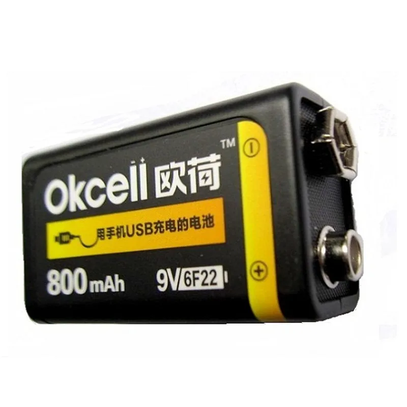 Горячая Распродажа 2 шт. аккумуляторная батарея OKcell 9 в 800 мА/ч USB для