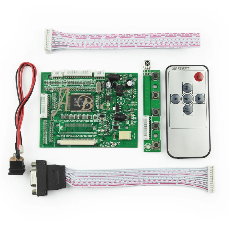 VGA AV 60P TTL RGB Driver Controller Board Module + Remote Kit for Raspberry PI 3 6.2&quot - 10.4&quot IPS TFT LCD Matrix Display Panel |