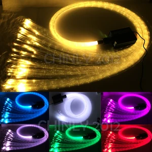 Мерцание 16 Вт RGBW волоконно-оптический свет Мерцающая точка вспышки оптический волоконный кабель 300 шт. 1,0 мм 3 м RF контроллер водопад сенсорсветильник