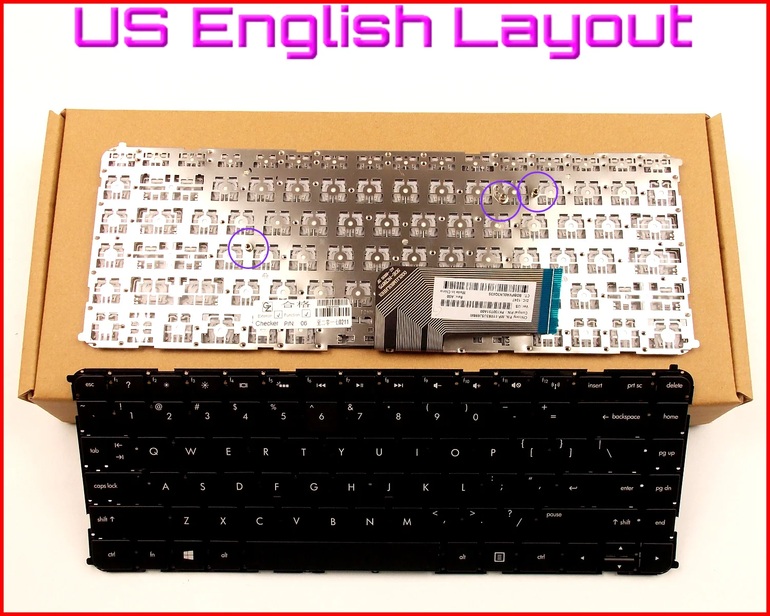 

New Keyboard US English Version for HP Envy 4-1064tx 4-1200ed 6-1172ed 6-1214TX,6-1001tx,6-1005TX 6-1015TX Laptop No Frame