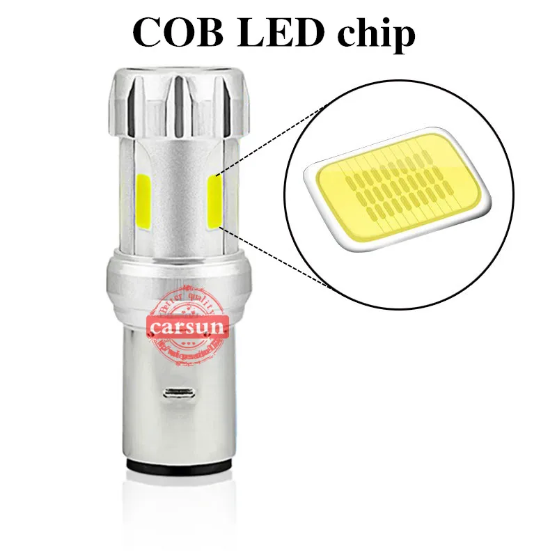 Супер яркий светодиодный светильник H4 36 Вт для головы мотоцикла BA20D COB 6000K белый