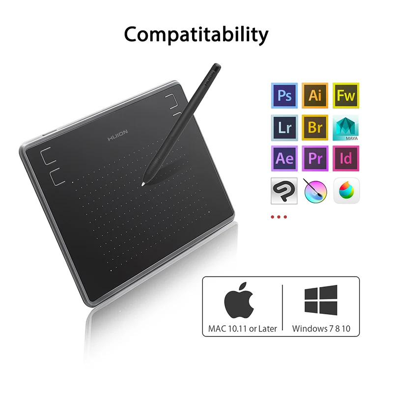 HUION H430P цифровые планшеты Micro USB Графический графический планшет OSU игровой планшет без батареи с подарком