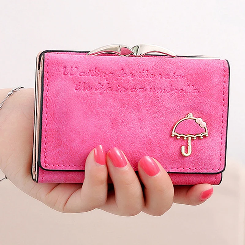 Women Carteira Umbrella Scrub Leather Clutch Trifold Wallet Money Bag Holder Purse Small female Short Credit Cards | Багаж и сумки