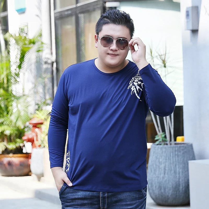 Plus size 2018 8XL 7XL Men's T shirt Fashion Printing Tops/Tees Casual Long Sleeves O-Neck T-shirt | Мужская одежда