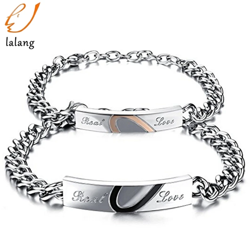 Парные браслеты из нержавеющей стали сделай сам с настоящим сердцем любви для