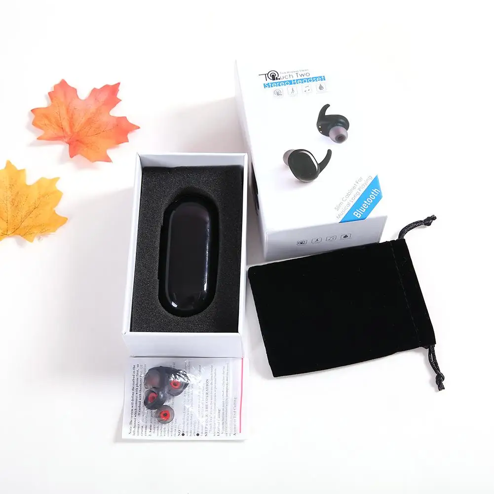 

New Smart Touch Control Mini Twin Wireless Headset Bluetooth TWS Waterproof Sport Earphone With Charging Box