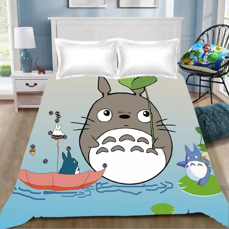 1 Тоторо аниме печать простыня Vegeta Хаяо Миядзаки Tonari No Totoro детская комната Простыня Постельное белье(без наволочки - Цвет: 1