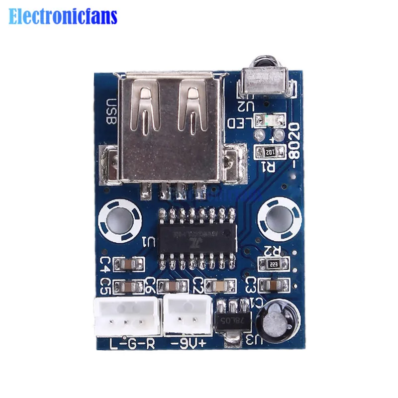 Mini Micro Lossless Music Decoder WAV+MP3 Decoding Board 12V Player USB Sound Card MP3 Board+Remote Control Integrated Circuits |