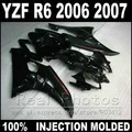 ABS полный обтекатель комплект подходит для YAMAHA литья под давлением YZF R6 2006 2007 красный черный Обтекатели из белого пластика набор YZF-R6 06 07 HY37