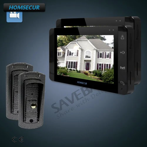 HOMSECUR Hands-free Color 7inch Video&ampAudio Smart Doorbell+Black Monitor for House/Flat | Безопасность и защита