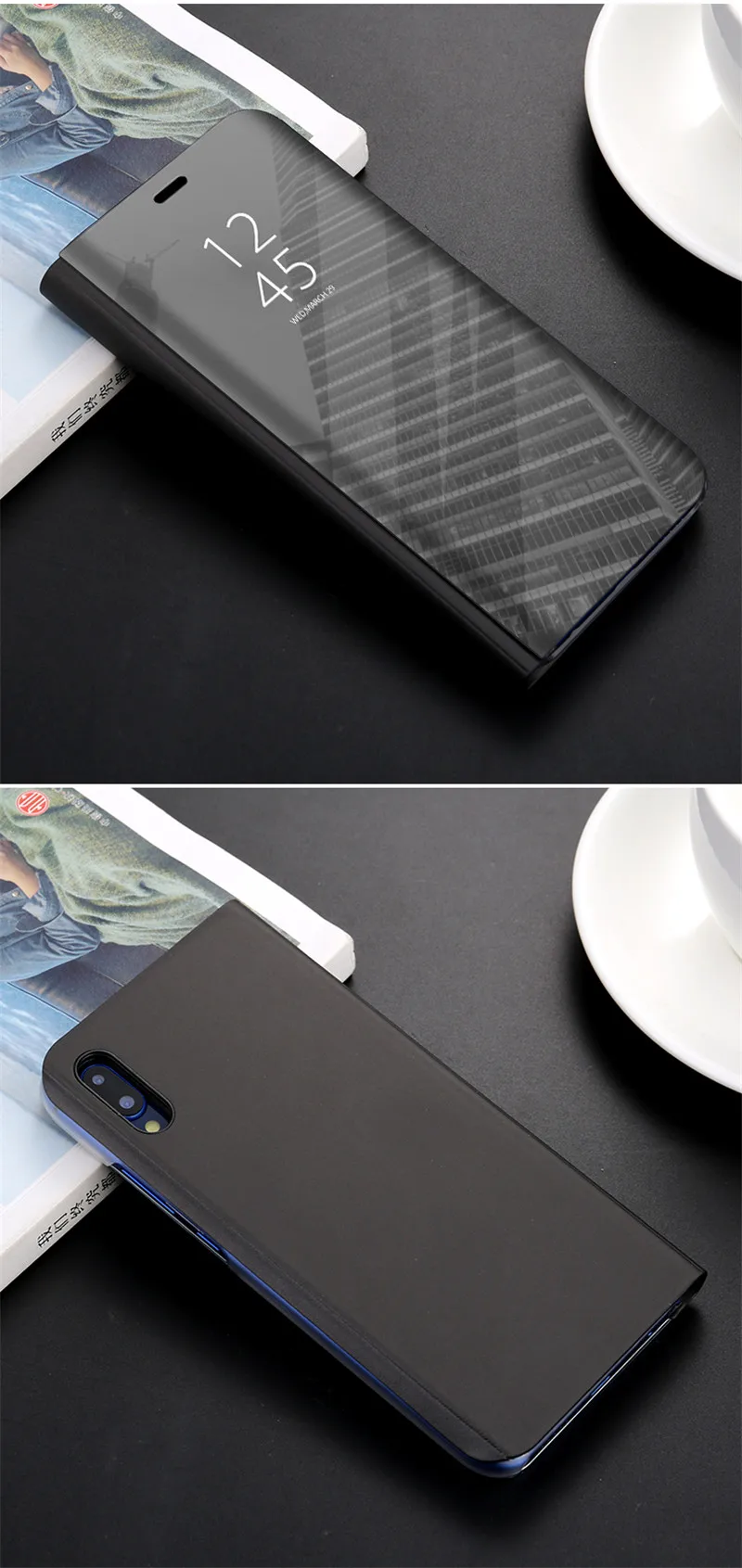 Сенсорный флип-чехол с подставкой для huawei P20 P10 mate 10 9 Pro P, умный зеркальный чехол для Hawei honor 9i V10 P9 P8 lite Plus y6