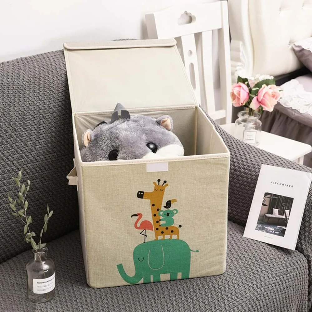 

Linen Clothes Storage Box Foldable Bedroom Desk Makeup Clothes Toys Storage Boxes For Home Decor Supplies Sundries Storage Case