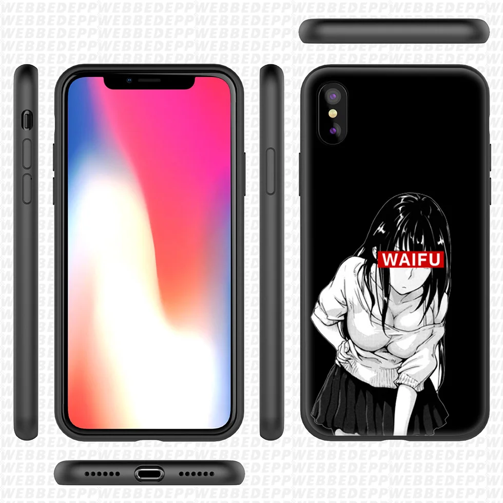 WEBBEDEPP Sugoi Senpai Anime waifu Soft Silicone Case for iPhone 11 Pro Xr Xs Max X or 10 8 7 6 6S Plus 5 5S SE |