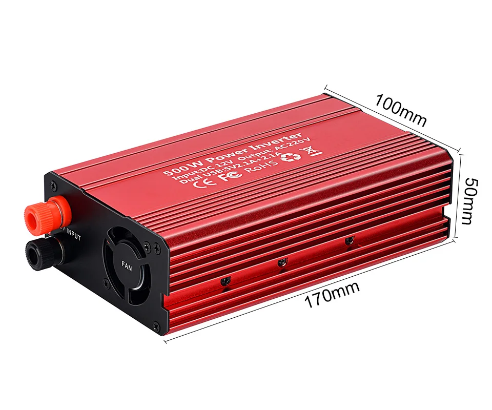 AOSHIKE инвертор напряжения автомобильный инвертор DC 12 В AC 220 В 500 Вт двойной 2.1A USB Prots зарядное устройство конвертер силовой инвертор розетка питания ЕС