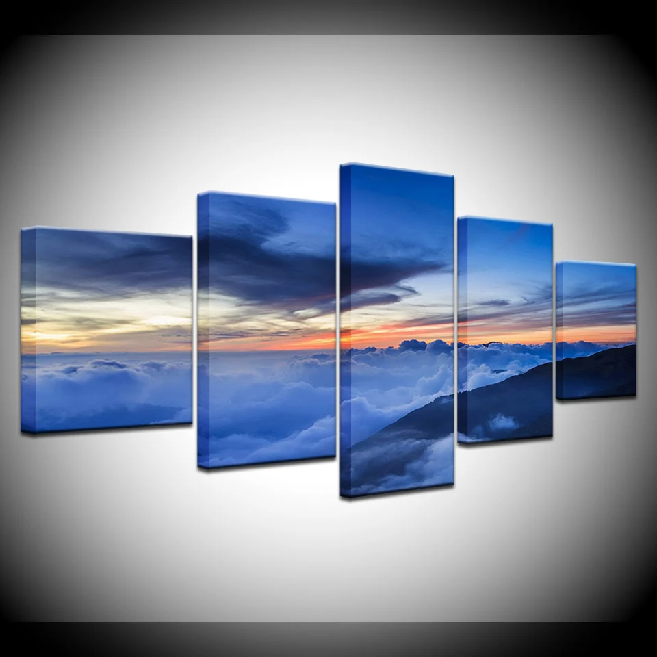 

The clouds and sky scenery 5 Panels HD Print Wall Art modern Modular Poster art Canvas painting for Living Room Home Decor