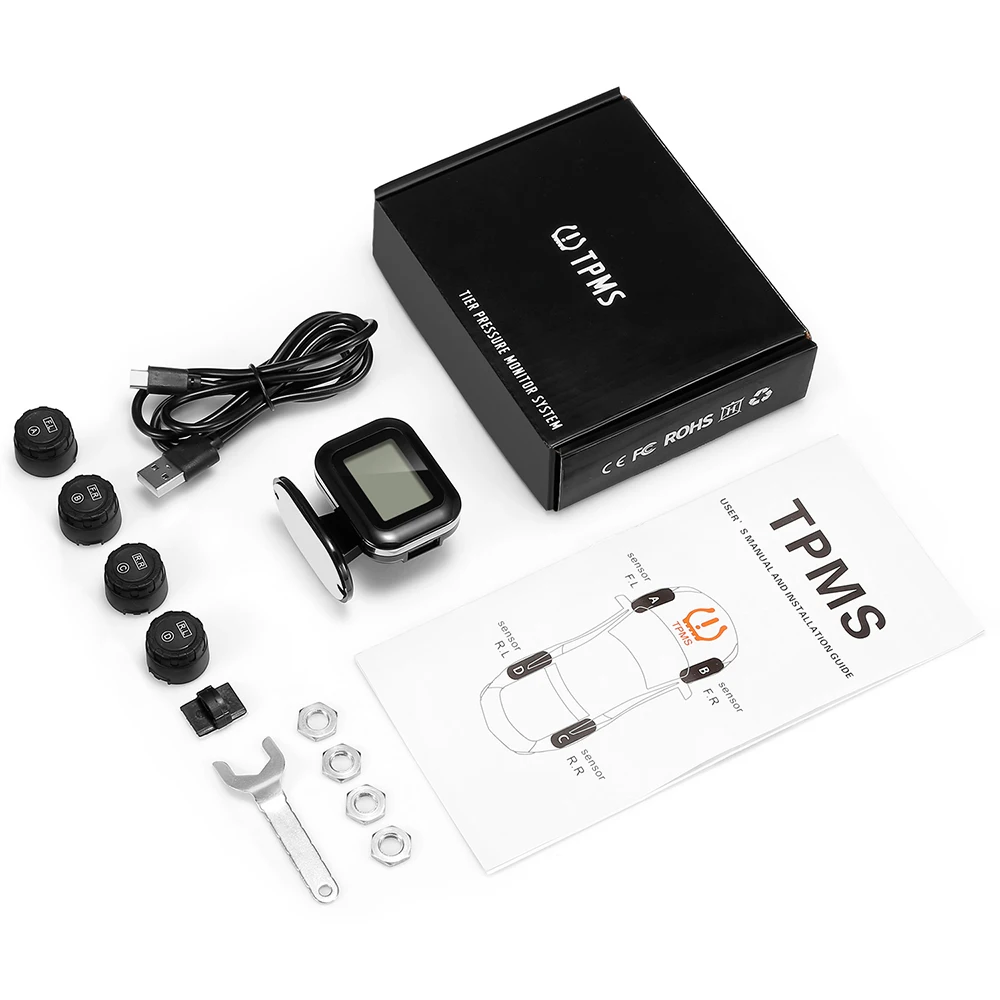 ZEEPIN C120 TPMS 4 внешний датчик IP67 HD ЖК экран в реальном времени регулируемый угол