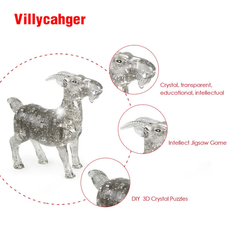 51 шт. забавные Пазлы сделай сам с кристаллами козы Сборная модель животными