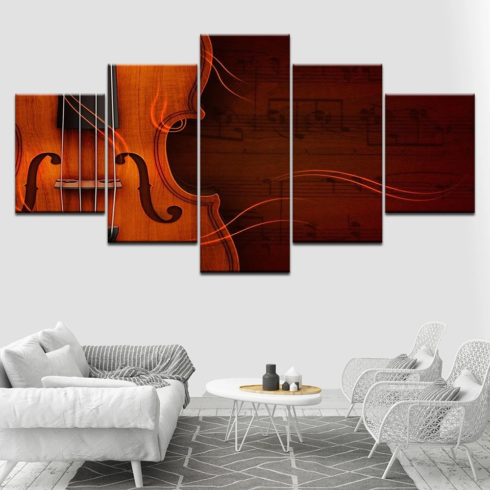 

Pictures Canvas Posters Modular Wall Art HD Printing 5 Pieces Classical Violin Framework Decoration Living Room Modern Paintings
