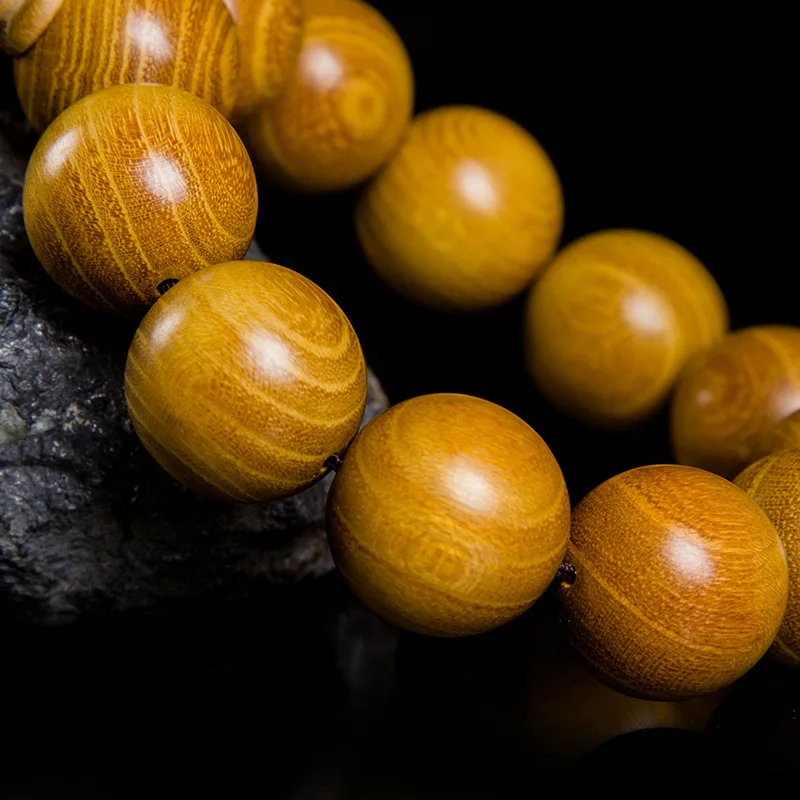 Оптовые золотые деревянные браслеты круглые бусины удача дерево Будда бусы