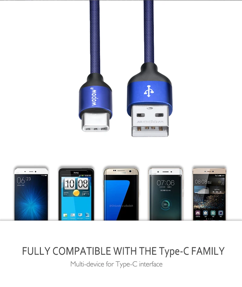 WOPOW Тип usb C кабель для samsung Galaxy S10 S9 S8 плюс OnePlus 6 t быстрой зарядки USB-C Зарядное устройство мобильного телефона USBC Тип-C