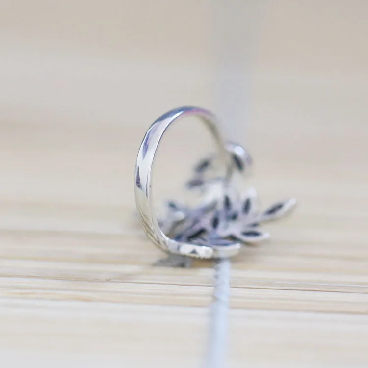 LOZRUNVE original 2018 brand 925 sterling silver sieraden korean high quality zirconia leaf finger ring women wholesale | Украшения и