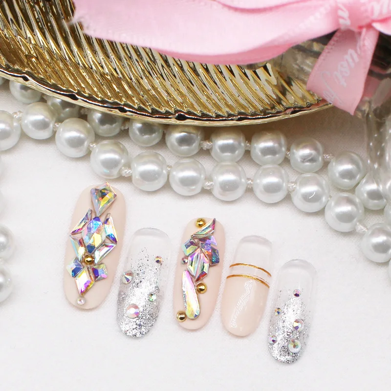 20 pcs More Shapes Sizes 3D Designs Crystal AB Glass Nail Decorations Rhinestones For DIY Manicure Art Stones | Дом и сад