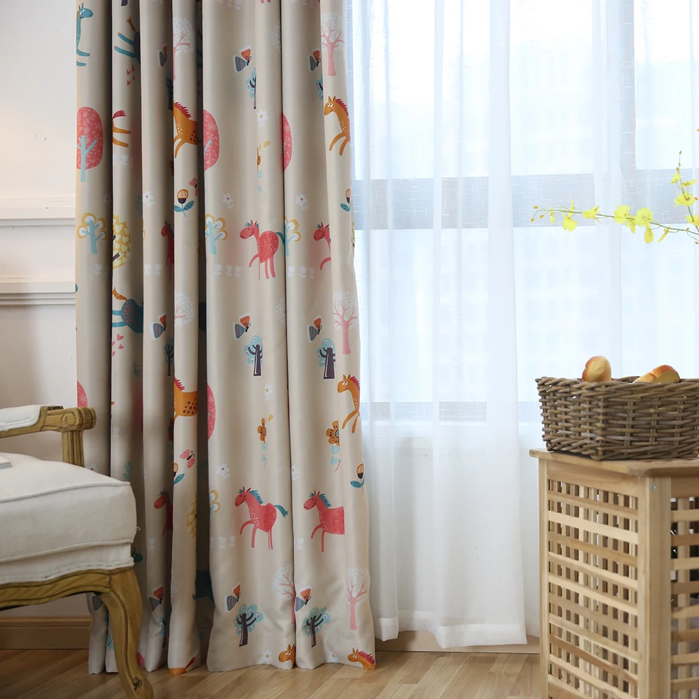 Dsinterior Высокое качество мультфильм печати занавес штора для Детской|curtains for|curtains