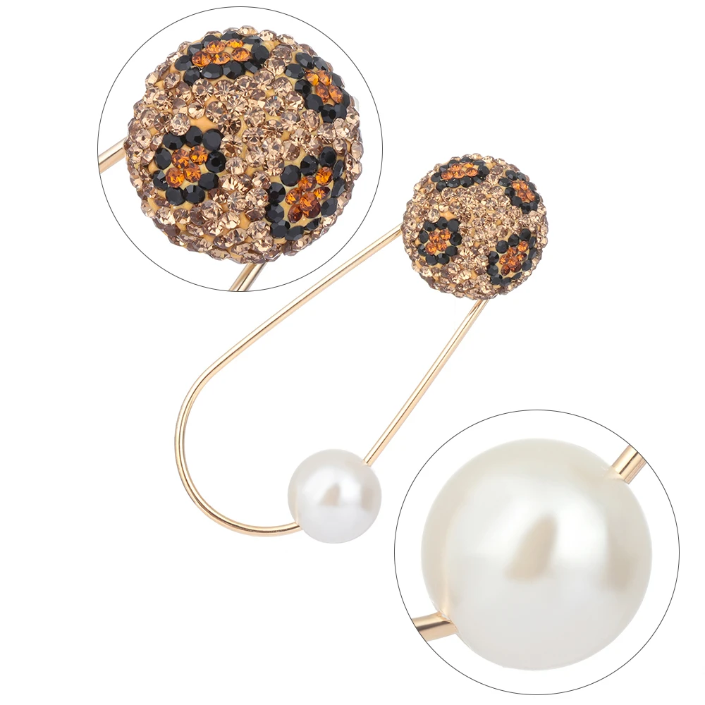 Женская блузка с леопардовым принтом Очаровательная булавка-брошь со стразами и