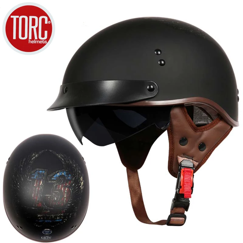 Оригинальный шлем TORC T 55 moto rcycle винтажный Ретро Скутер полушлем с внутренним