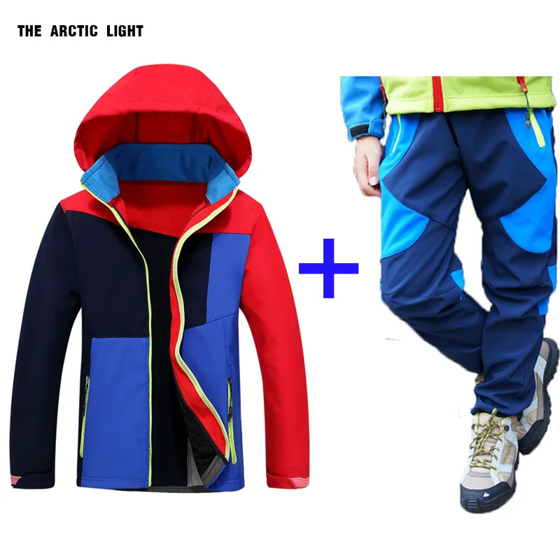 Осенне зимнее Детское пальто и штаны комплект с капюшоном лыжная куртка для